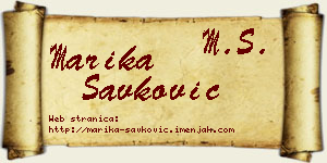 Marika Savković vizit kartica